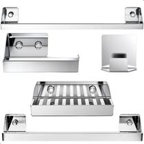 Kit Acessórios Para Banheiro Inox 5 Peças Master Slim DF Kit Acessórios Para Banheiro Inox 5 Peças Master Slim DF