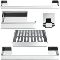 Kit Acessórios Para Banheiro Inox 5 Peças Master Slim DF