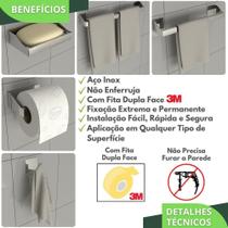 Kit Acessórios Para Banheiro Inox 5 Peças Master Slim Df