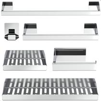 Kit Acessórios Para Banheiro Inox 6 Peças Master Slim DF Kit Acessórios Para Banheiro Inox 6 Peças Master Slim DF