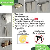 Kit Acessórios Para Banheiro Inox 6 Peças Master Slim Df - Metalcromo