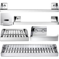 Kit Acessórios Para Banheiro Inox 6 Peças Master Slim DF Kit Acessórios Para Banheiro Inox 6 Peças Master Slim DF