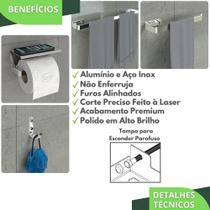 Kit Acessórios Para Banheiro Inox E Cromado 4 Peças Max