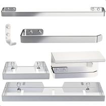 Kit Acessórios Para Banheiro Inox e Cromado 6 Peças MAX