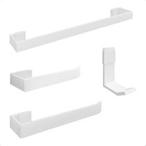 Kit Acessórios Para Banheiro Lavabo 4 Peças - Branco Kit Acessórios Para Banheiro Lavabo 4 Peças - Branco