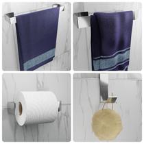 Kit Acessórios Para Banheiro, Lavabo 4 Peças - Cromo