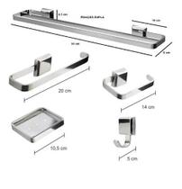 Kit Acessórios Para Banheiro Luxo 5 Peças Inox Duplo - JGC COMERCIAL