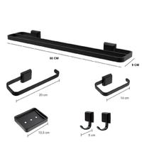 Kit Acessórios Para Banheiro Luxo 6 Peças Duplo 2 Cabides