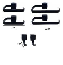 Kit Acessórios Para Banheiro Luxo Preto 6 Peças Quadrado 2C2R2P Kit Acessórios Para Banheiro Luxo Preto 6 Peças Quadrado 2C2R2P