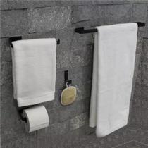 Kit acessórios para banheiro preto fosco 4 peças Kit acessórios para banheiro preto fosco 4 peças