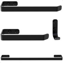Kit Acessórios Para Banheiro Preto Fosco 4 Peças Kit Acessórios Para Banheiro Preto Fosco 4 Peças