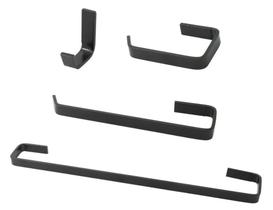 Kit Acessorios Para Banheiro Preto Fosco 4 Peças Quadrado Kit Acessorios Para Banheiro Preto Fosco 4 Peças Quadrado