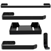 Kit Acessórios Para Banheiro Preto Fosco 5 Peças Kit Acessórios Para Banheiro Preto Fosco 5 Peças