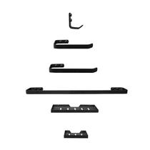 Kit Acessórios Para Banheiro Preto Fosco 6 Peças Quadrado Kit Acessórios Para Banheiro Preto Fosco 6 Peças Quadrado