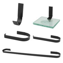 Kit Acessórios Para Banheiro Quadrado 5 Peças Luxo Kit Acessórios Para Banheiro Quadrado 5 Peças Luxo