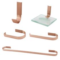 Kit Acessórios Para Banheiro Quadrado 5 Peças Luxo