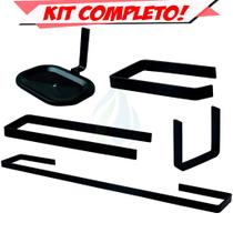 Kit Acessórios Para Banheiro Quadrado Metal 5 Peças Completo C/ Saboneteira PRETO FOSCO Cód. 6517 Kit Acessórios Para Banheiro Quadrado Metal 5 Peças Completo C/ Saboneteira PRETO FOSCO Cód. 6517