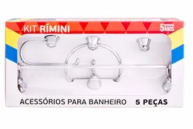 Kit Acessórios Para Banheiro Rimini Cromado Stamplas