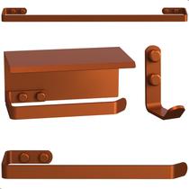 Kit Acessórios Para Banheiro Rose Gold 4 Peças Max