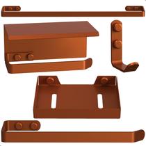 Kit Acessórios Para Banheiro Rose Gold 5 Peças Max