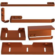 Kit Acessórios Para Banheiro Rose Gold 6 Peças Max Kit Acessórios Para Banheiro Rose Gold 6 Peças Max