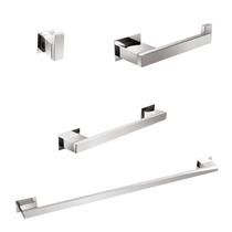 Kit Acessórios Para Banheiros 4 Peças Inox - Kromus Kitrt4