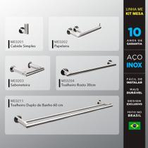 Kit Acessórios Para Banheiros 5 Peças Inox - Kromus Kitme5a Kit Acessórios Para Banheiros 5 Peças Inox - Kromus Kitme5a