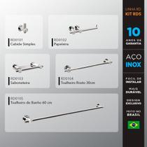 Kit Acessórios Para Banheiros 5 Peças Inox - Kromus Kitrd5