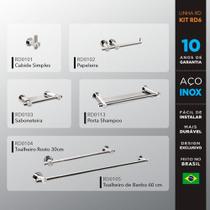 Kit Acessórios Para Banheiros 5 Peças Inox - Kromus Kitrd6