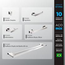 Kit Acessórios Para Banheiros 5 Peças Inox - Kromus Kitrt5a