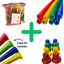 Kit Acessórios Para Cama Elástica Rede De Proteção 4,27m + 8 isotubos +8 Capas+ 8 Ponteiras - Casinha Brinquedos