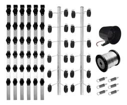 Kit Acessórios para Cerca Elétrica 10 Hastes, Fio, Sirene e Placas