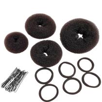 Kit Acessórios para Coque Rosquinha Preto (30 Peças)