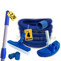 Kit Acessórios Para Limpeza de Piscinas Pequenas - cabo 2,70 metros - Escova reta Kit Acessórios Para Limpeza de Piscinas Pequenas - cabo 2,70 metros - Escova reta