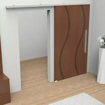 Kit Acessórios Para Porta De Correr Natural C Suportes e Trilho Kit Acessórios Para Porta De Correr Natural C Suportes e Trilho