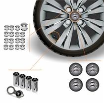 Kit Acessórios Para Roda Calota Citroen Emblema Resinado + Tampa Ventil Antifurto + Capa Parafuso Kit Acessórios Para Roda Calota Citroen Emblema Resinado + Tampa Ventil Antifurto + Capa Parafuso