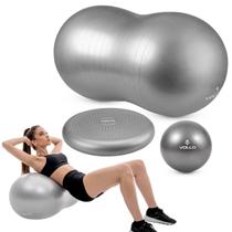 Kit Acessórios Pilates Vollo Disco + Bola Feijão + Overball