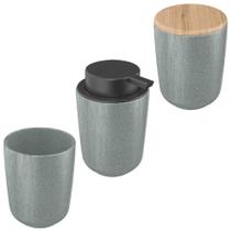 Kit Acessórios Porta Algodão Sabonete Escova Cerâmica Ou Kit Acessórios Porta Algodão Sabonete Escova Cerâmica Ou