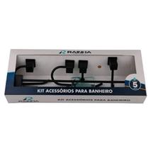 Kit acessórios preto fosco 5 peças square - rainha Kit acessórios preto fosco 5 peças square - rainha