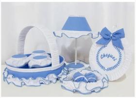 Kit Acessórios Quarto De Bebê Realeza Royal com Branco 07 peças