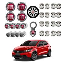 Kit Acessórios Roda Fiat 4 Emblemas Resinado 4 Tampas Antifurto e 16 Capas Parafuso Cromado Kit Acessórios Roda Fiat 4 Emblemas Resinado 4 Tampas Antifurto e 16 Capas Parafuso Cromado