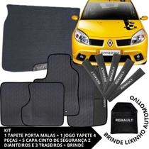 Kit Acessórios Sandero 2007 a 2014 Tapete Emborrachado + Porta Malas + 5 Capas de Cinto Segurança Kit Acessórios Sandero 2007 a 2014 Tapete Emborrachado + Porta Malas + 5 Capas de Cinto Segurança