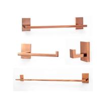 Kit Acessorios Slim 4 Pecas Luxury Rose Gold - Ouse Metais Kit Acessorios Slim 4 Pecas Luxury Rose Gold - Ouse Metais