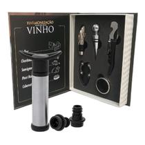 Kit Acessórios Vinho Bomba Vácuo Saca Rolhas Harmonização