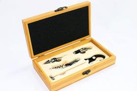 Kit Acessórios Vinho E Caixa De Bambu - 5 Peças XCWJ25KIT - Unyhome