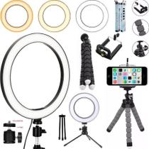 Kit Acessórios Youtuber Tripé Celular Iluminador Ring Light - Aquilae