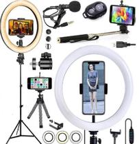 Kit Acessórios Youtuber Tripé + Ring Light Celular Universal