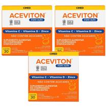 Kit Aceviton Tripla Ação Cimed Sabor Laranja Com 3 Unidades De 30 Comprimidos Efervescentes Cada