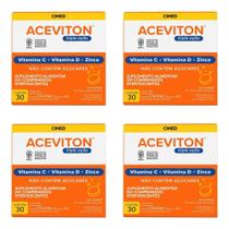 Kit Aceviton Tripla Ação Cimed Sabor Laranja Com 4 Unidades De 30 Comprimidos Efervescentes Cada