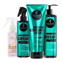 Kit Acidificante 1 Shampoo 300ml 1 Fluído 200ml 1 Supermáscara 240g Haskell+ Finalizador Obrigatório Lourre 120ml